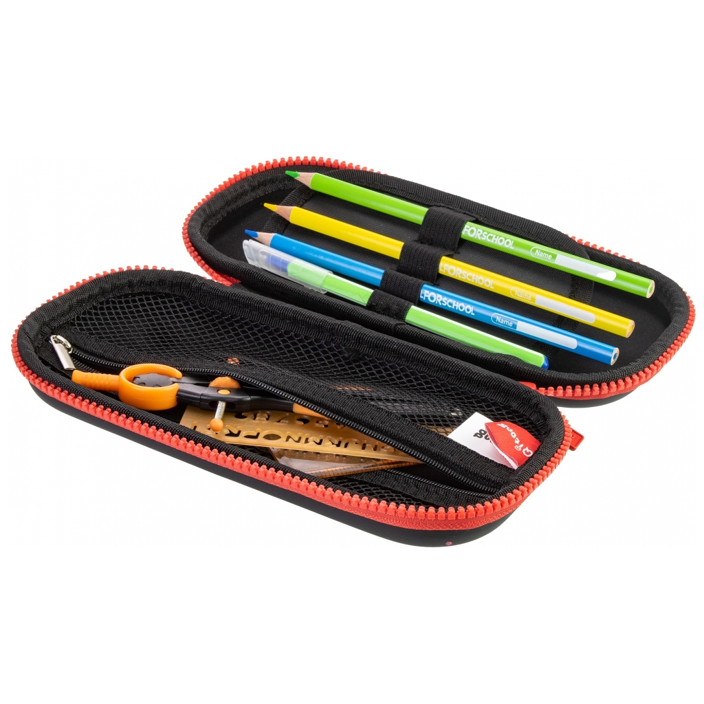 Пенал Cool For School блискучий 1 відділення з органайзером чорний (QT-5780-Black) - зображення 2