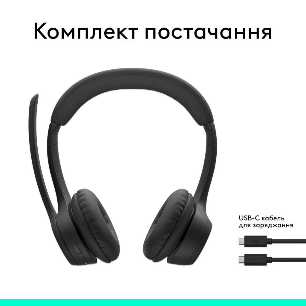 Навушники Logitech Zone 300 Bluetooth Graphite (981-001407) - зображення 10