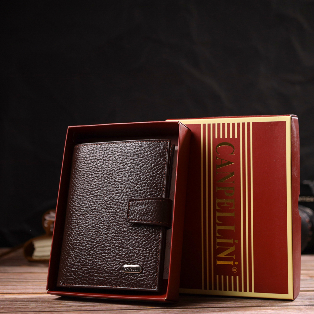 Гаманець Canpellini З натуральної шкіри Флотар Коричневий (21737) - зображення 11