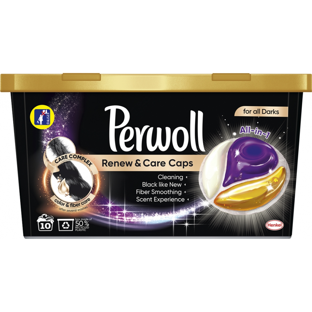 Капсули для прання Perwoll All-in-1 для темних і чорних речей 10 шт. (9000101514223) - зображення 1