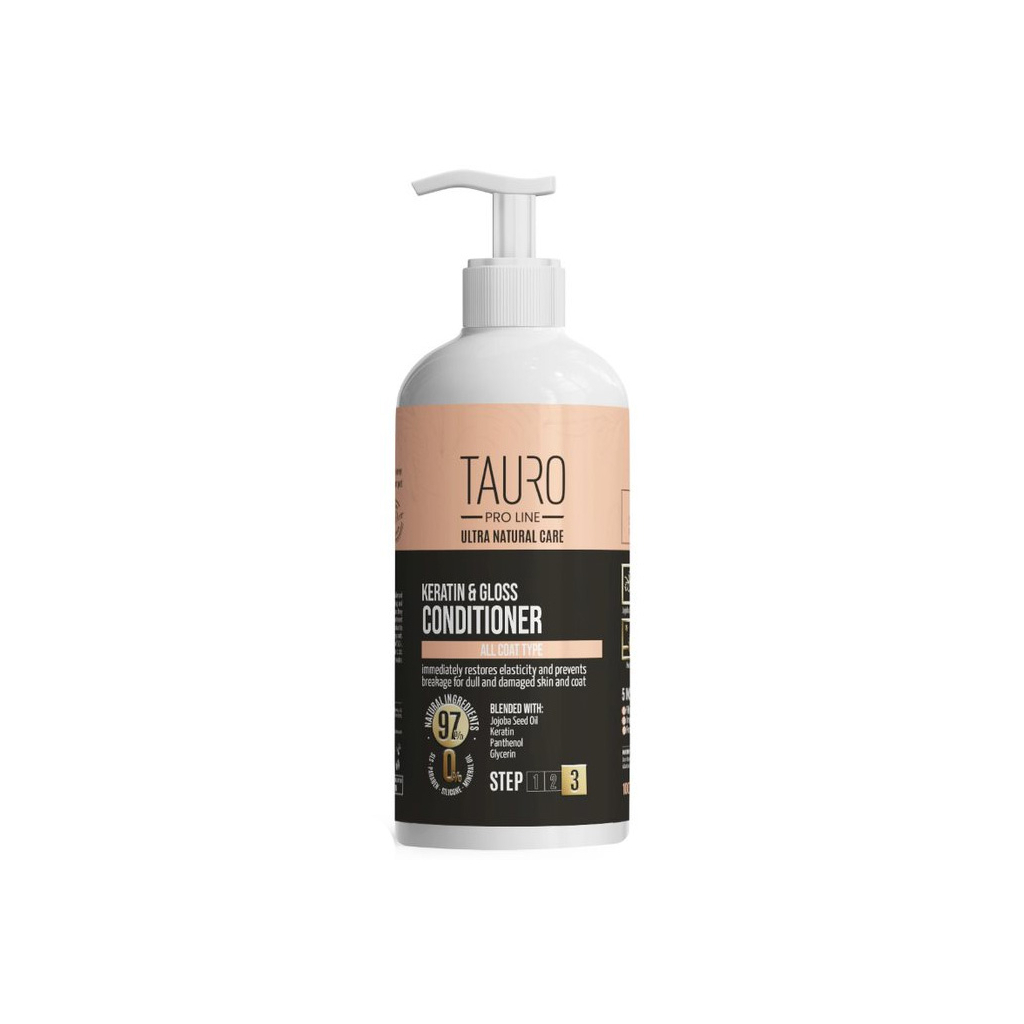Кондиціонер для тварин Tauro Pro Line Ultra Natural Care Keratin & Gloss 1000 мл (TPL63610) - зображення 1