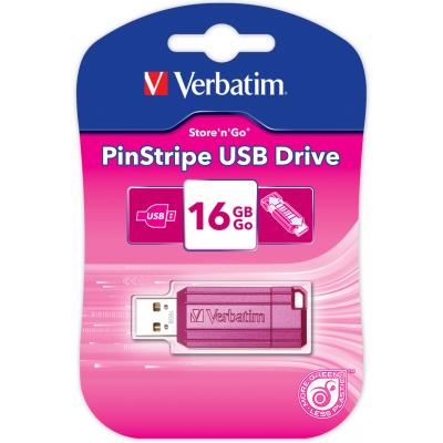 USB флеш накопичувач Verbatim 16GB Store 'n' Go PinStripe Pink USB 2.0 (49067) - зображення 5
