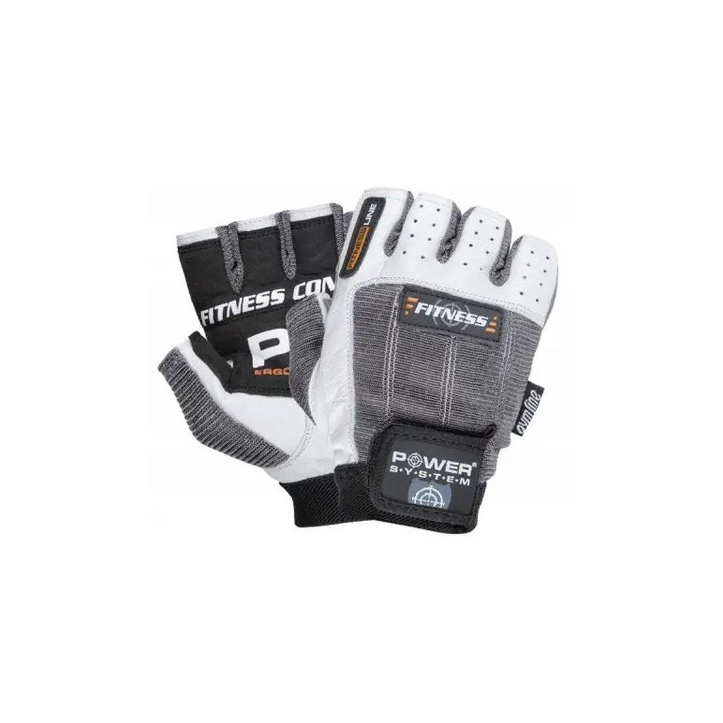 Рукавички для фітнесу Power System Fitness PS-2300 Grey/White S (PS-2300_S_Grey-White) - зображення 1