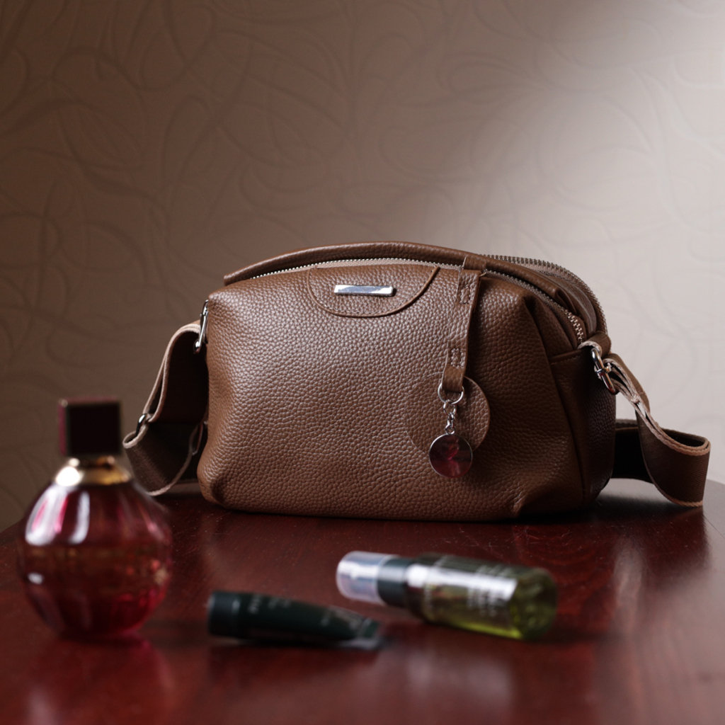 Сумка Vintage З двома відділеннями з натуральної шкіри Коричнева (22596) - зображення 11