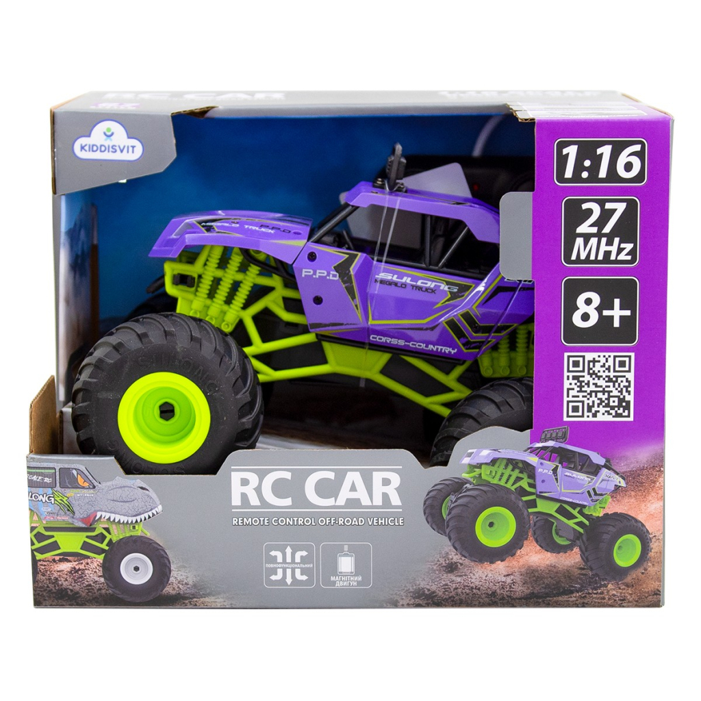Радіокерована іграшка Sulong Toys Bigfoot Off-road – Violet (1:16, 27 МГц (MHz)) (SL-358RHV) - зображення 2