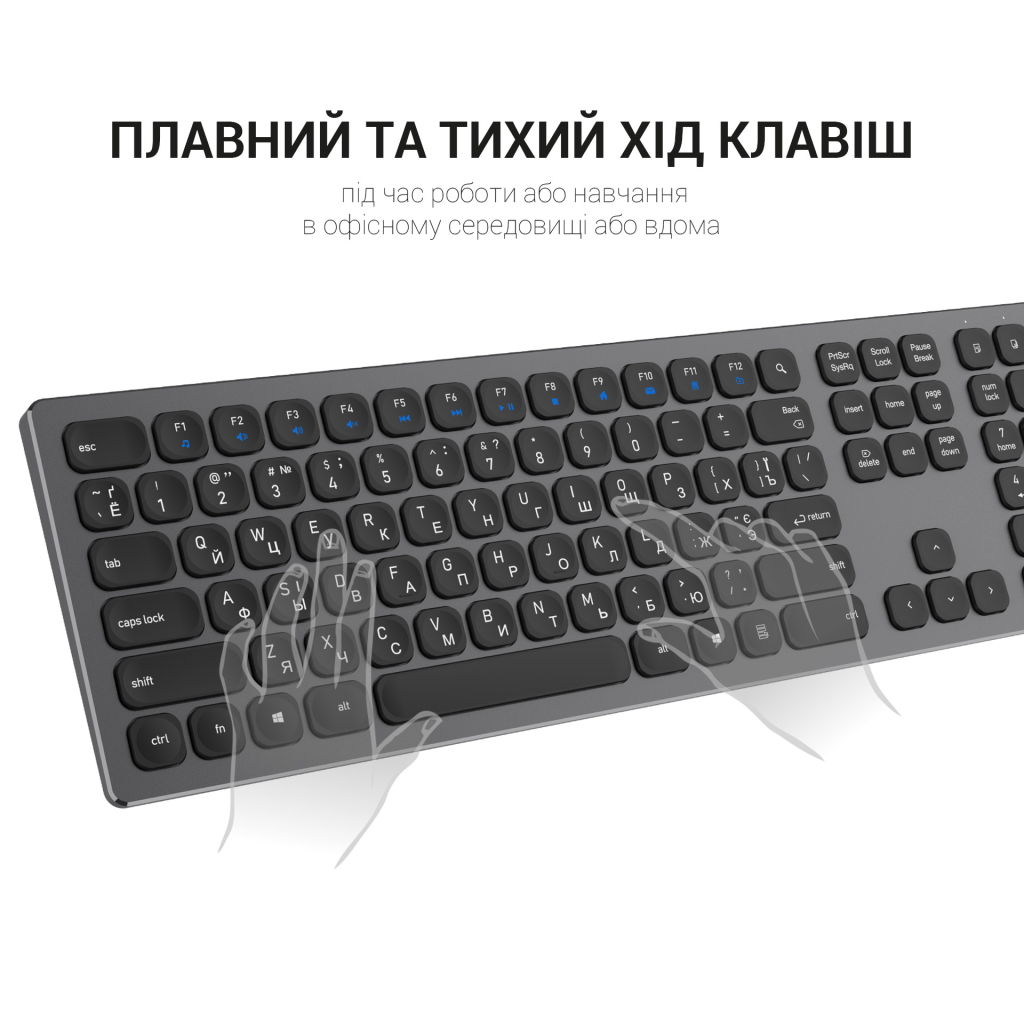 Клавіатура OfficePro SK1550 Wireless Black (SK1550B) - зображення 7