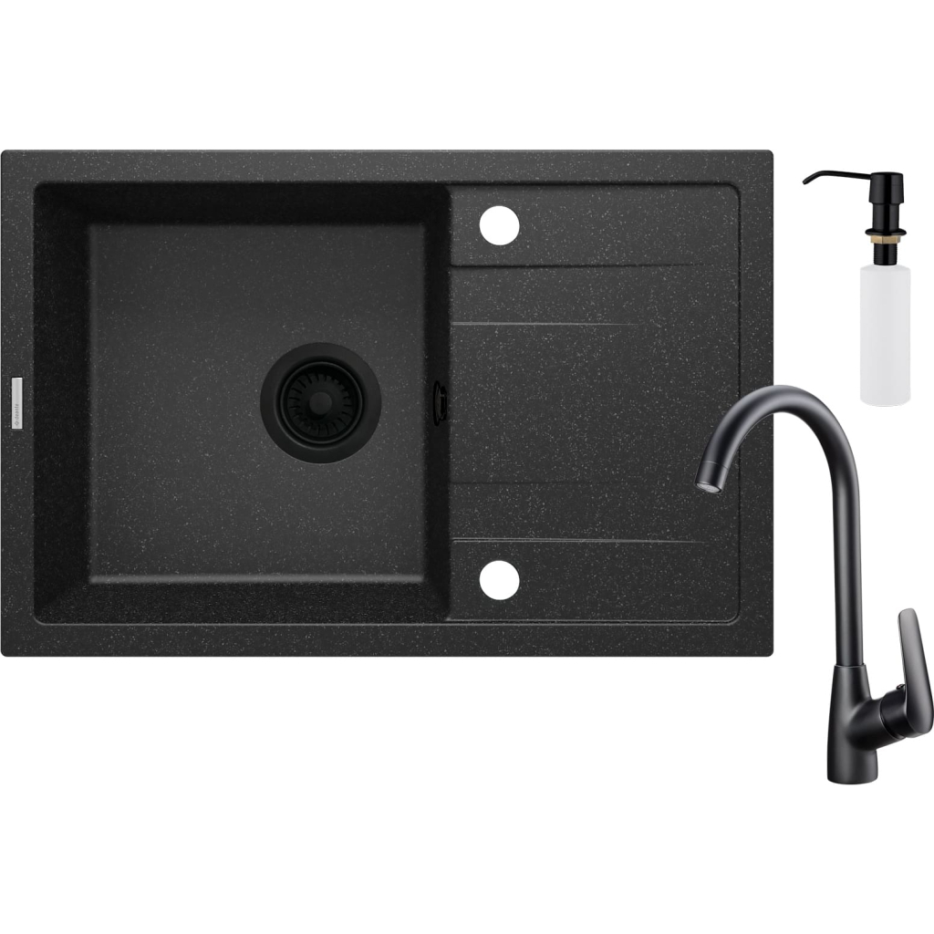 Мийка кухонна Deante Corio ZRC_G113 + зміш. BMO_N62M + дозатор ZZZ_B00D (ZRCC2113) - зображення 1