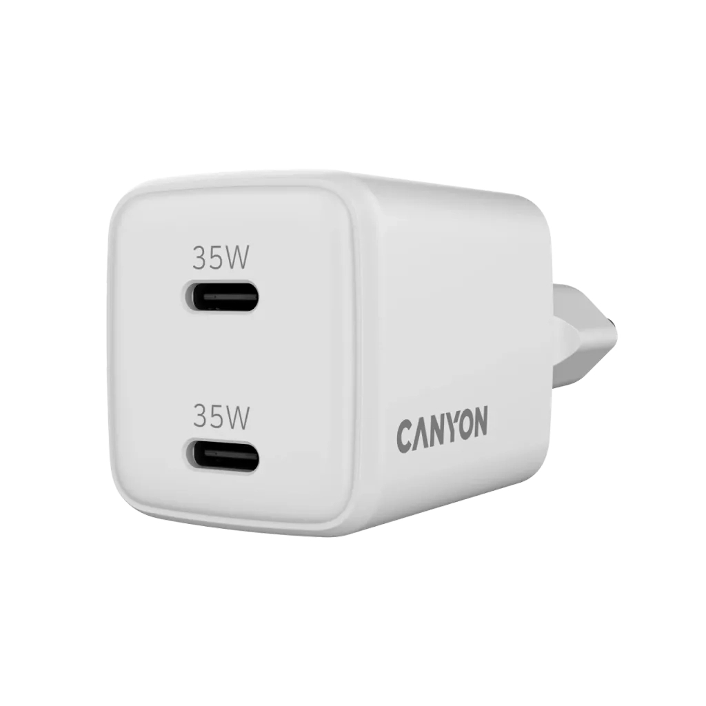 Зарядний пристрій Canyon CU35CC GaN 35W 2xPD EU White (CNS-CUW35CC) - зображення 4