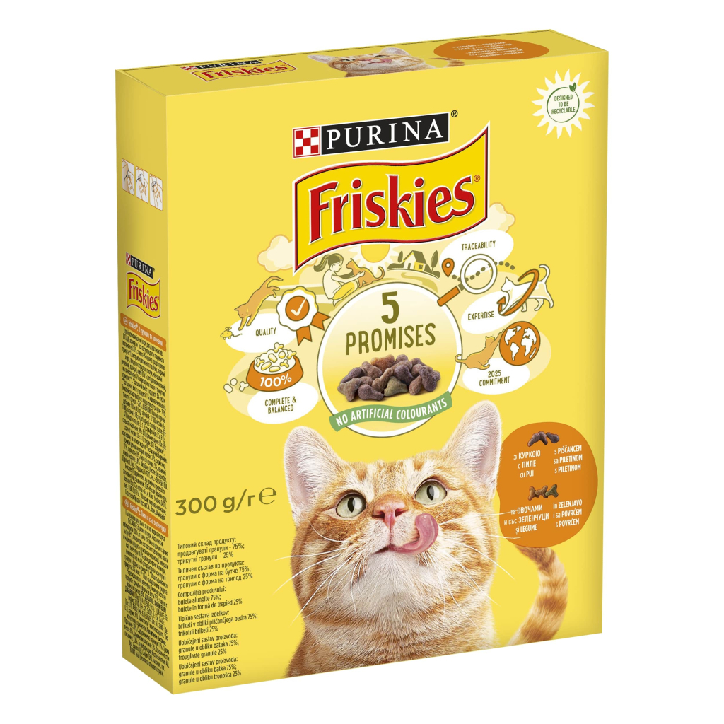 Сухий корм для кішок Purina Friskies з куркою та овочами 300 г (7613031868247) - зображення 1