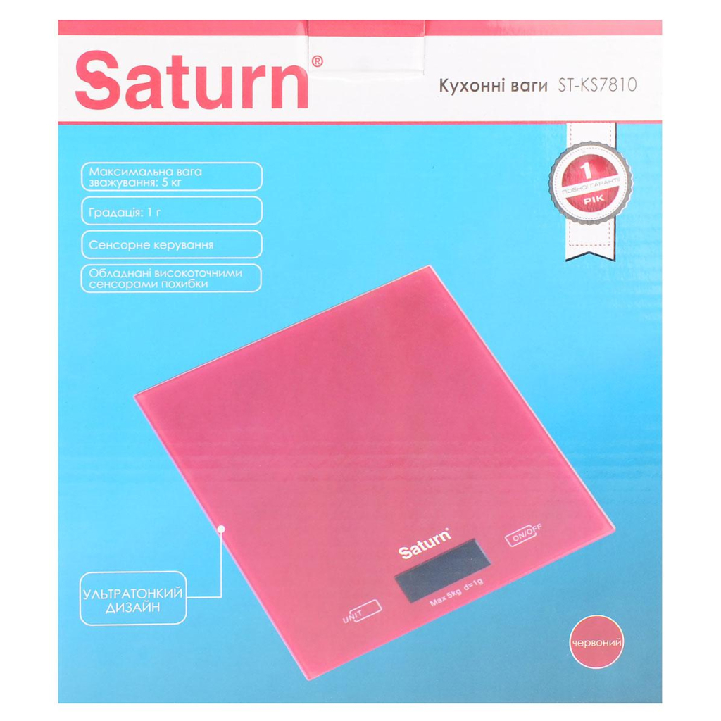 Ваги кухонні Saturn ST-KS7810 Red - зображення 4