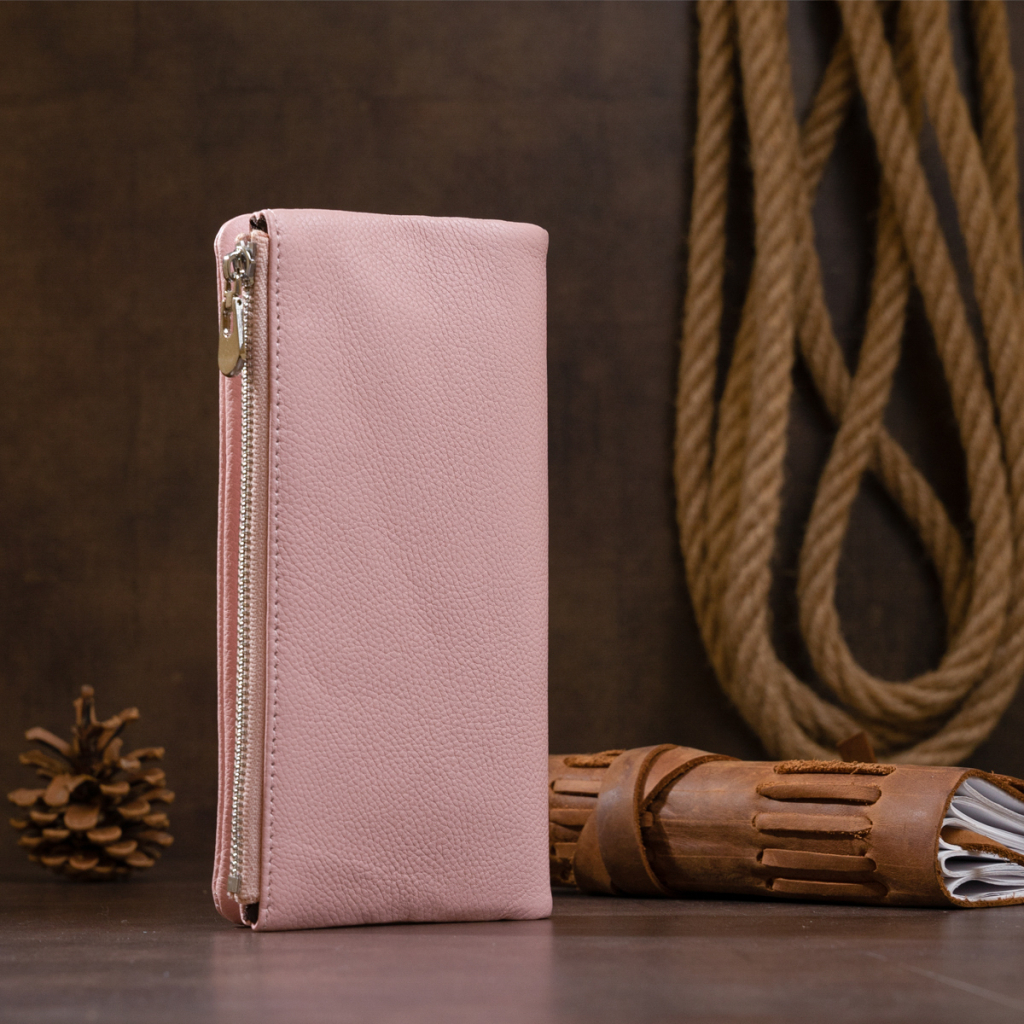 Гаманець ST Leather На кнопці Рожевий (19201) - зображення 9