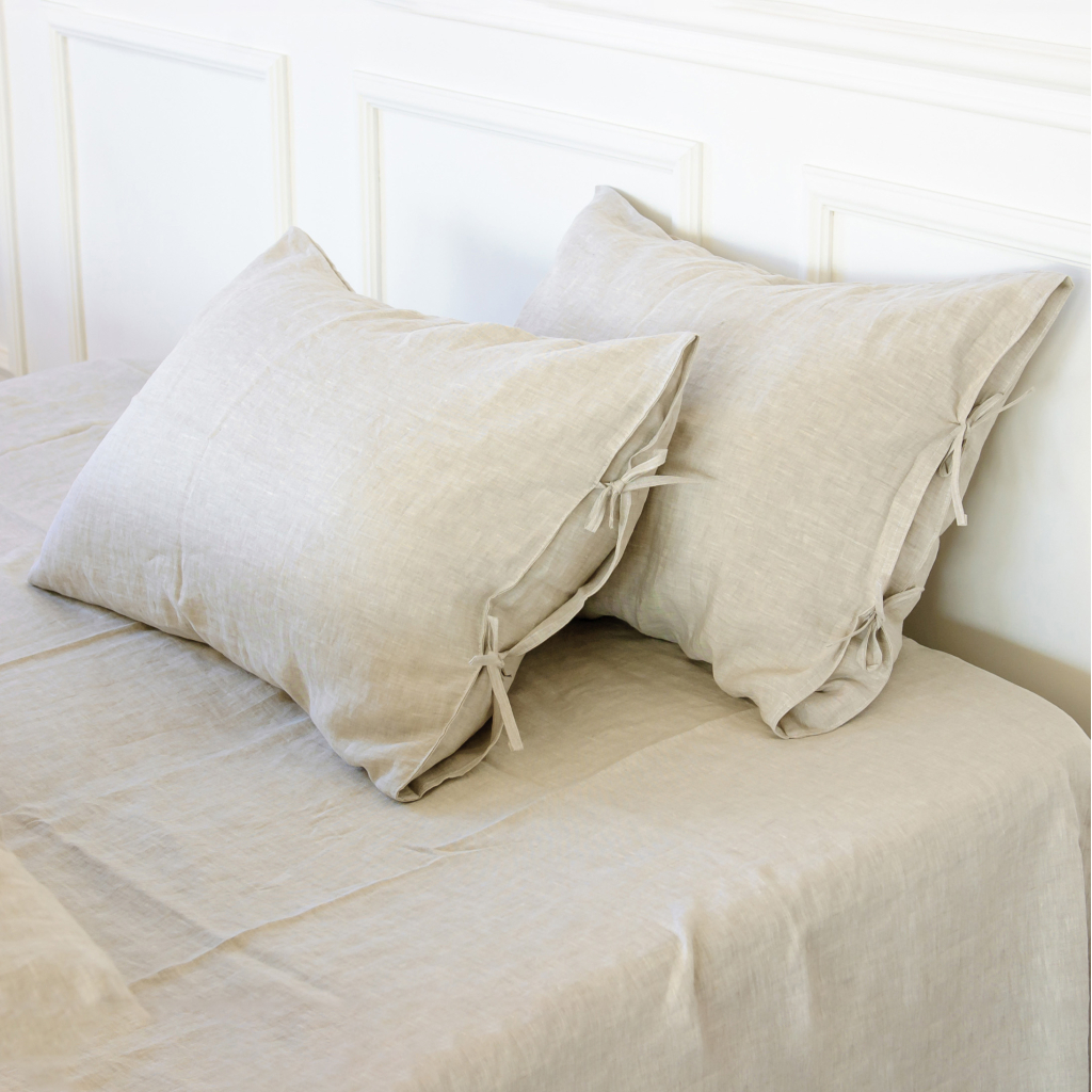 Наволочка MirSon Льон Natural Linen 50х50 Grey sky (2200005372081) - зображення 1
