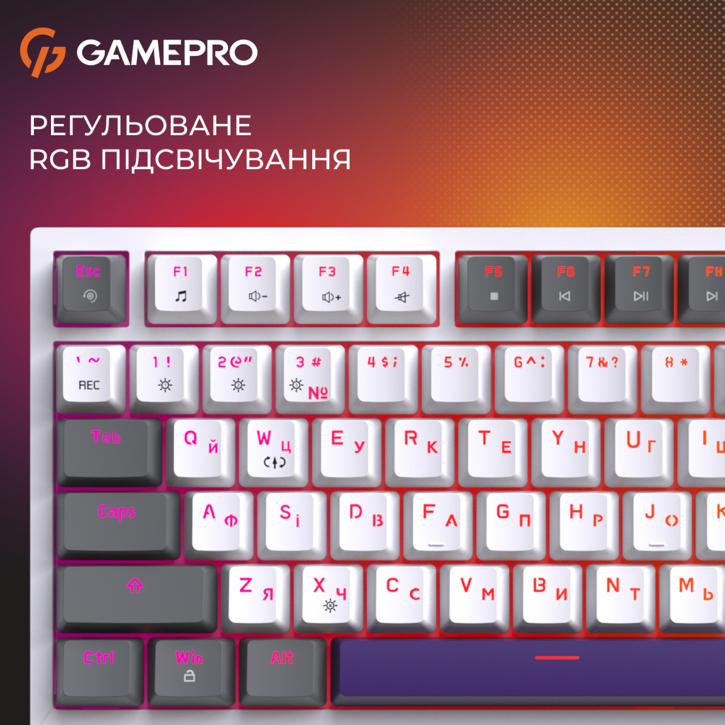 Клавіатура GamePro Genesis Warden MK160P Outemu Swithes USB White-Grey (MK160P) - зображення 6