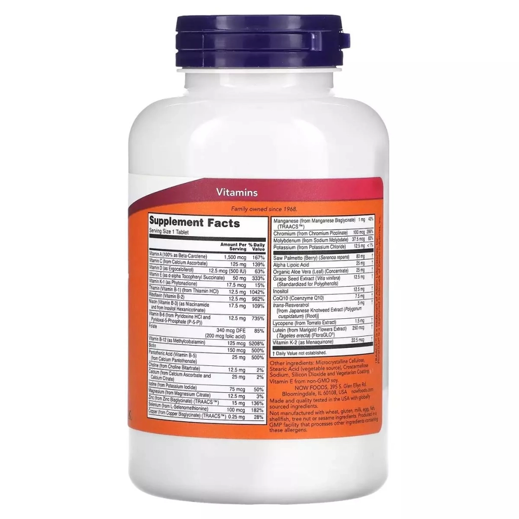 Мультивітамін Now Foods Супер Мультивітаміни для Чоловіків, Adam, Superior Men's Multi, 120 таб (NOW-03876) - зображення 2