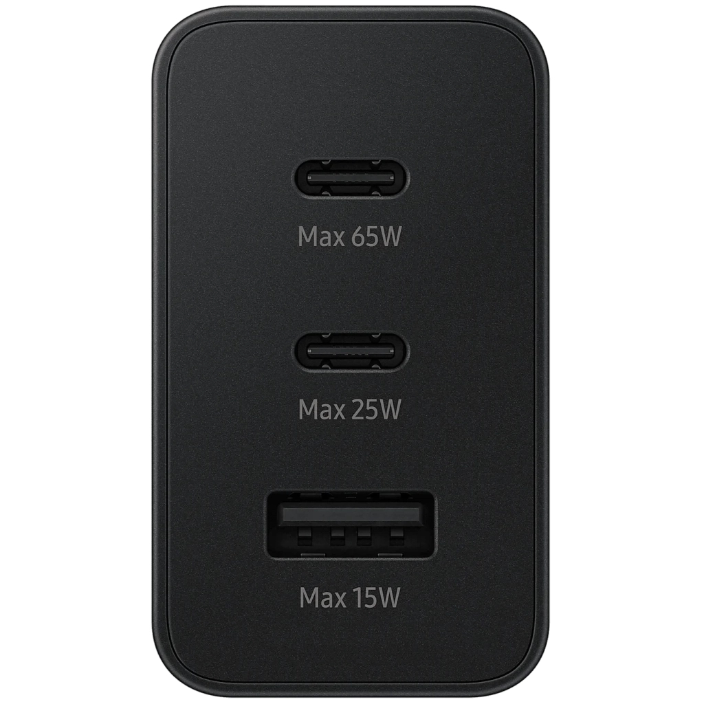 Зарядний пристрій Samsung 2xUSB-С 65W PD PPS/USB-A Black (EP-T6530NBEGEU) - зображення 3