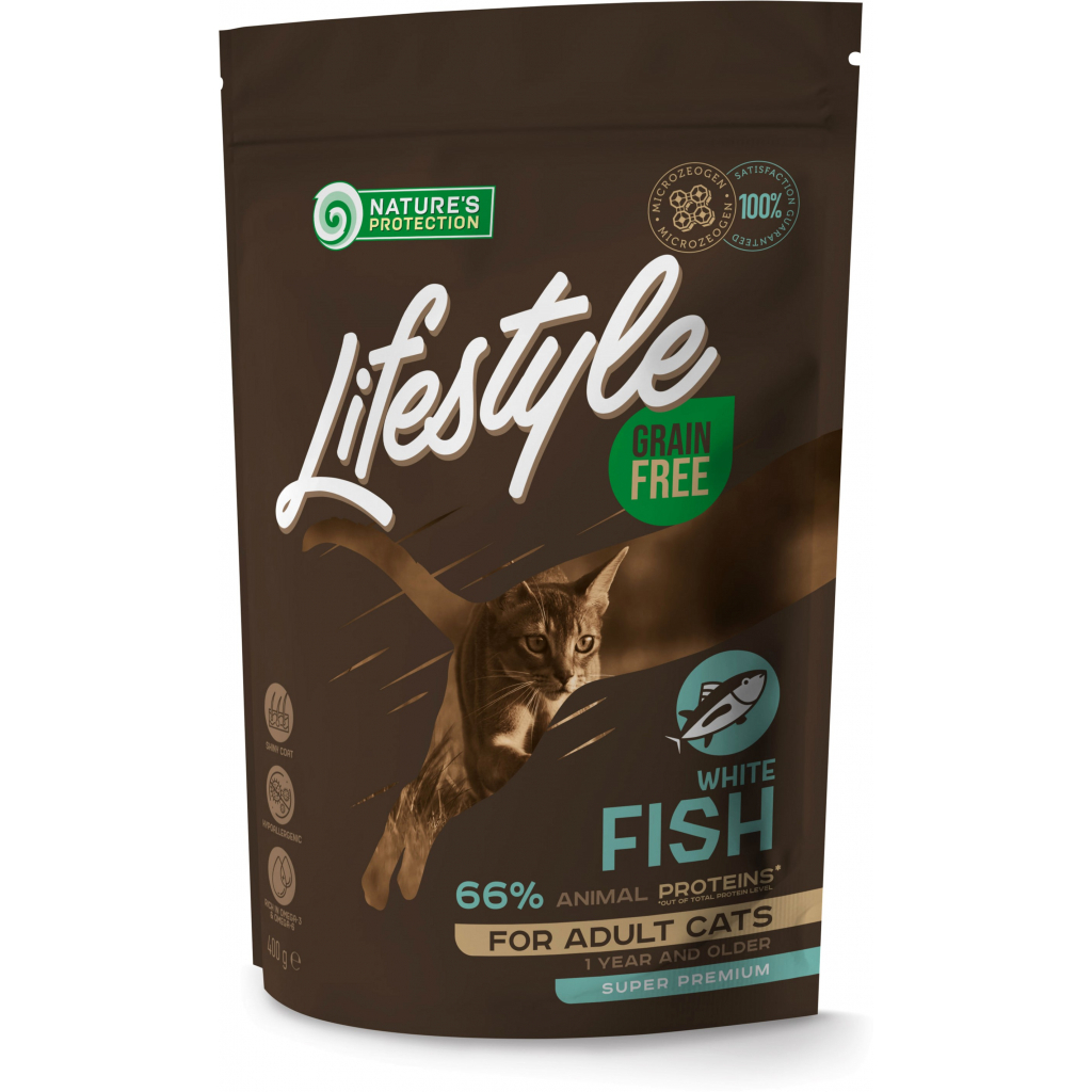 Сухий корм для кішок Nature's Protection Lifestyle Grain Free White Fish Adult Cat 400 г (NPLS45958) - зображення 1