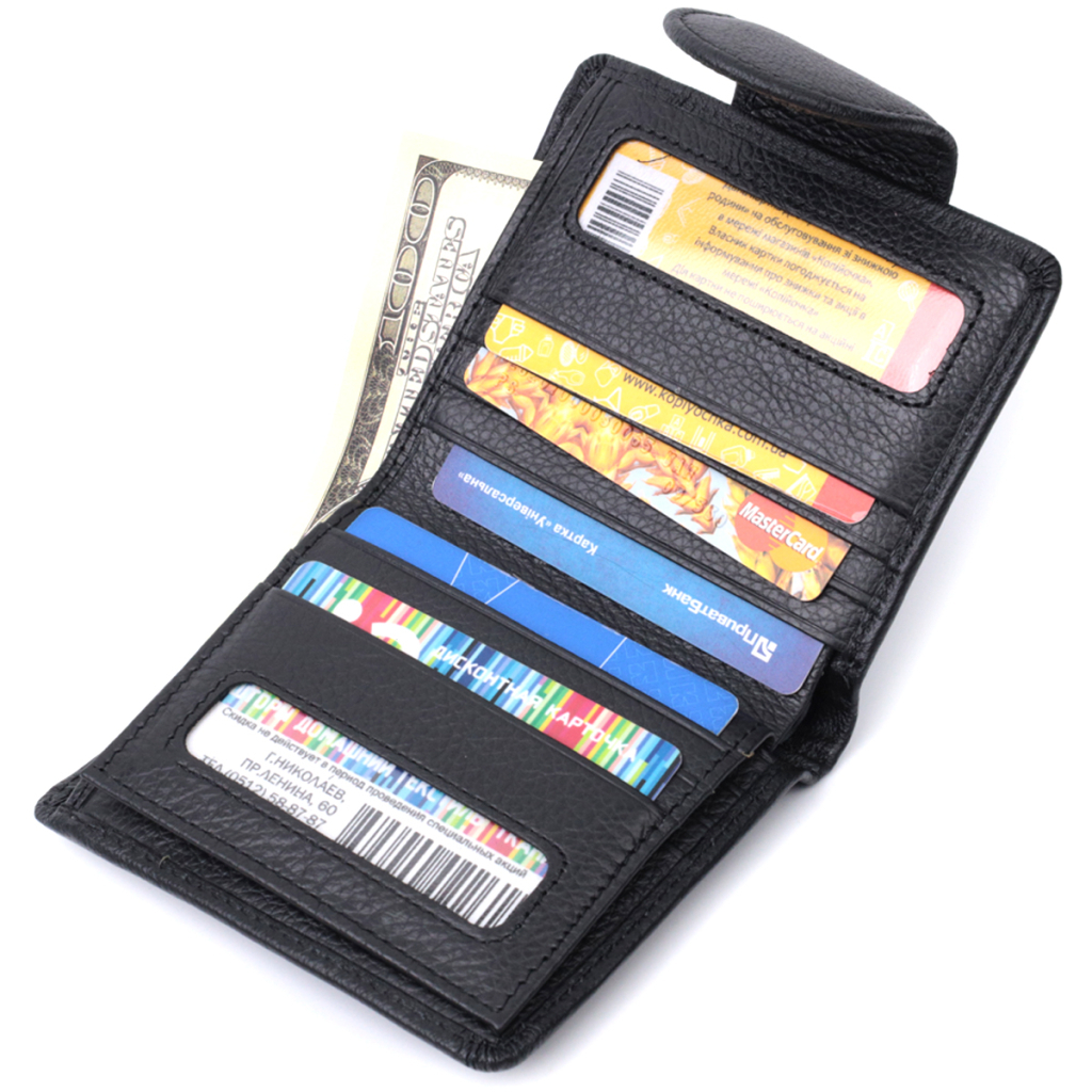 Гаманець ST Leather З натуральної шкіри Чорний (22725) - зображення 7