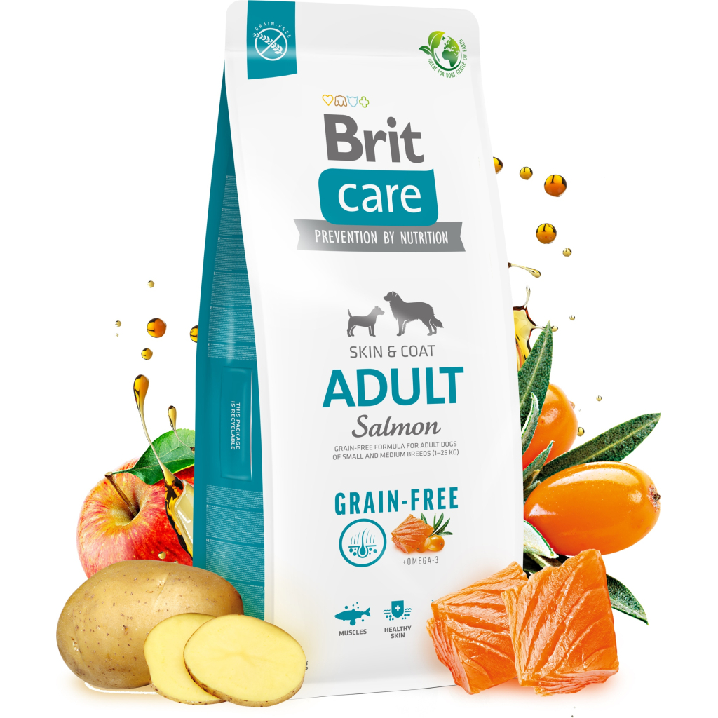 Сухий корм для собак Brit Care Dog Grain-free Adult для малих і середніх порід з лососем 1 кг (8595602558858) - зображення 2