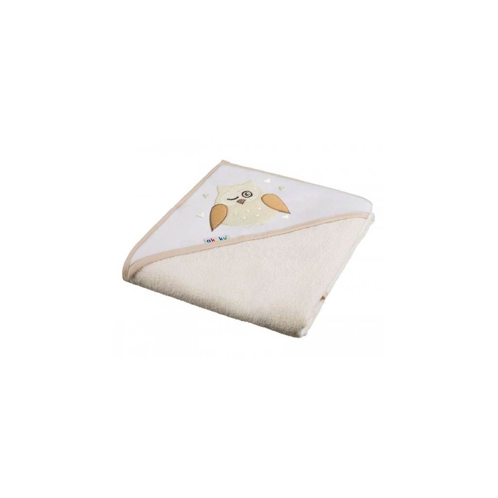 Рушник для купання Akuku з капюшоном 100x100 см, бежевий (A1241) - зображення 1