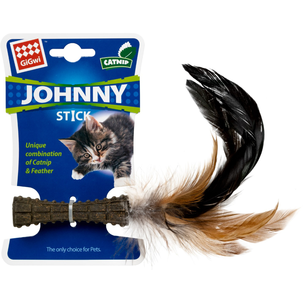 Іграшка для котів GiGwi Catnip Спресована котяча м'ята з пером 8 см (75334) - зображення 2