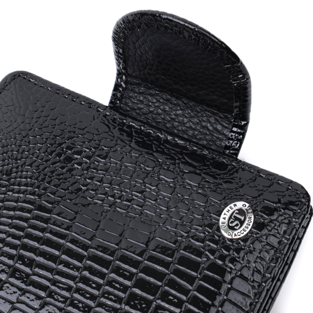 Гаманець ST Leather З натуральної шкіри Чорний (22686) - зображення 5
