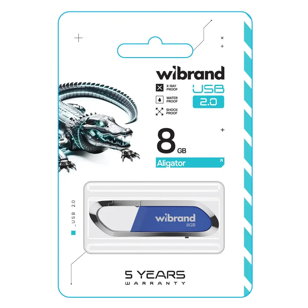 USB флеш накопичувач Wibrand 8GB Aligator Blue USB 2.0 (WI2.0/AL8U7U) - зображення 2