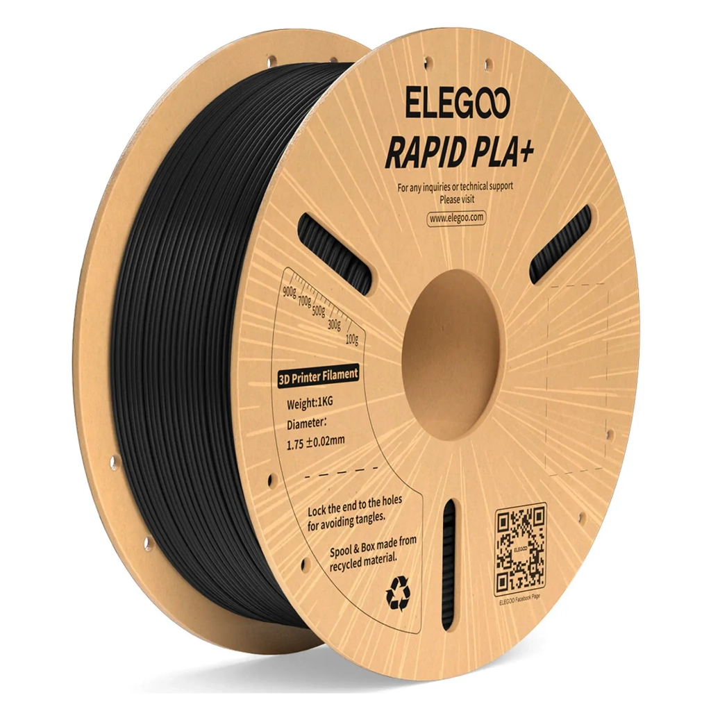 Пластик для 3D-принтера ELEGOO Rapid PLA Plus 1кг, 1.75мм, black (50.203.0114) - зображення 1