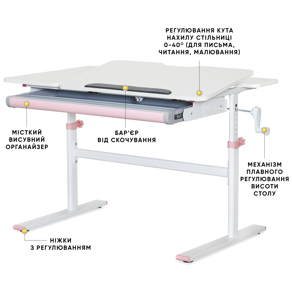 Парта Evo-kids TH-220 Pink (TH-220 W/PN) - зображення 3