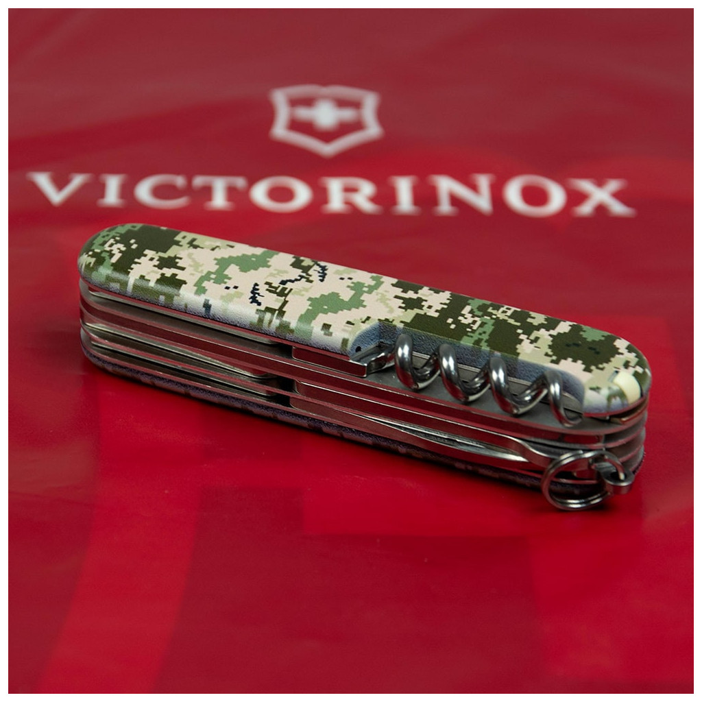 Ніж Victorinox Huntsman Army 91 мм Піксель + Лого (1.3713.3_W3941p) - зображення 4