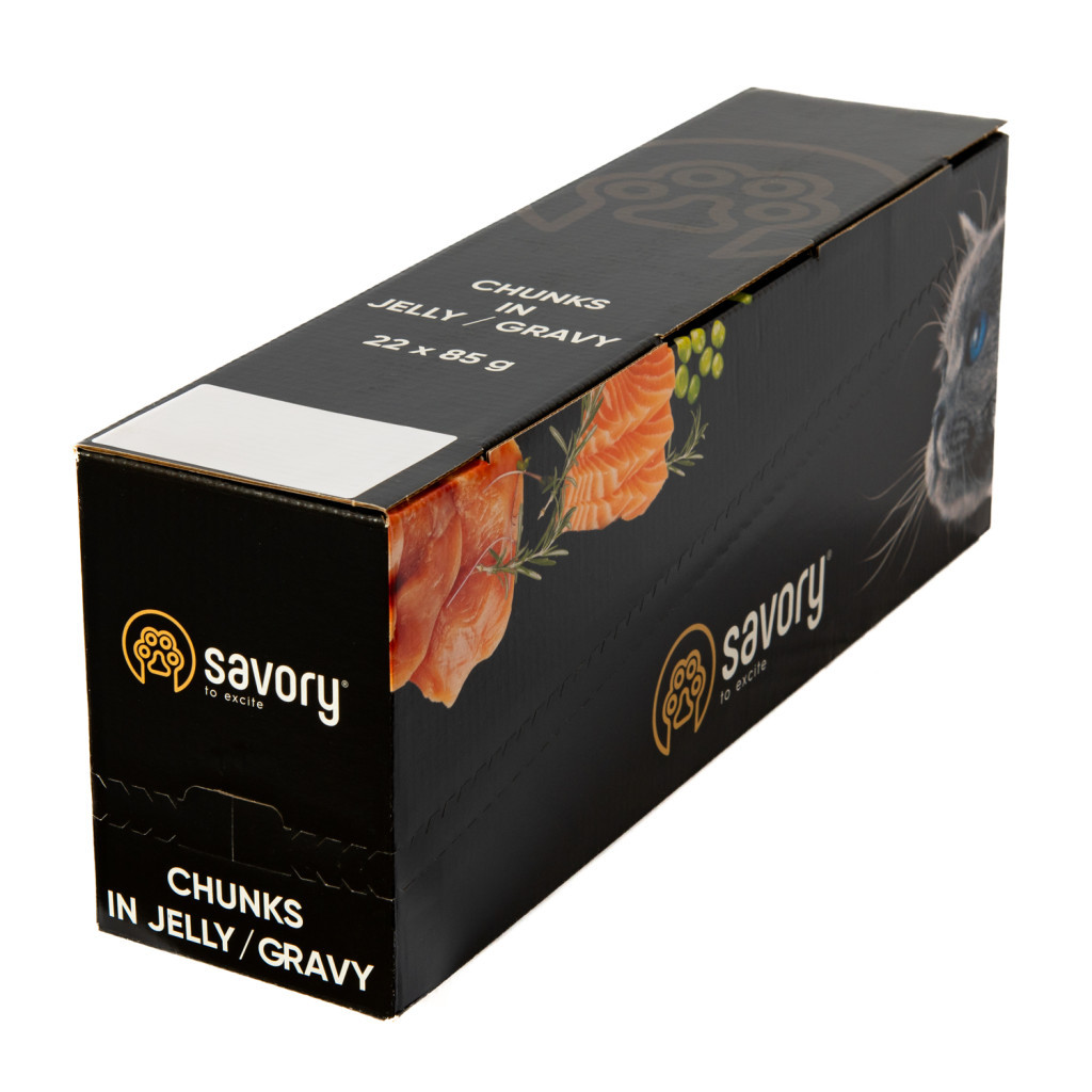 Вологий корм для кішок Savory лосось з горошком у соусі 85 гх22 шт (2700000029350) - зображення 3