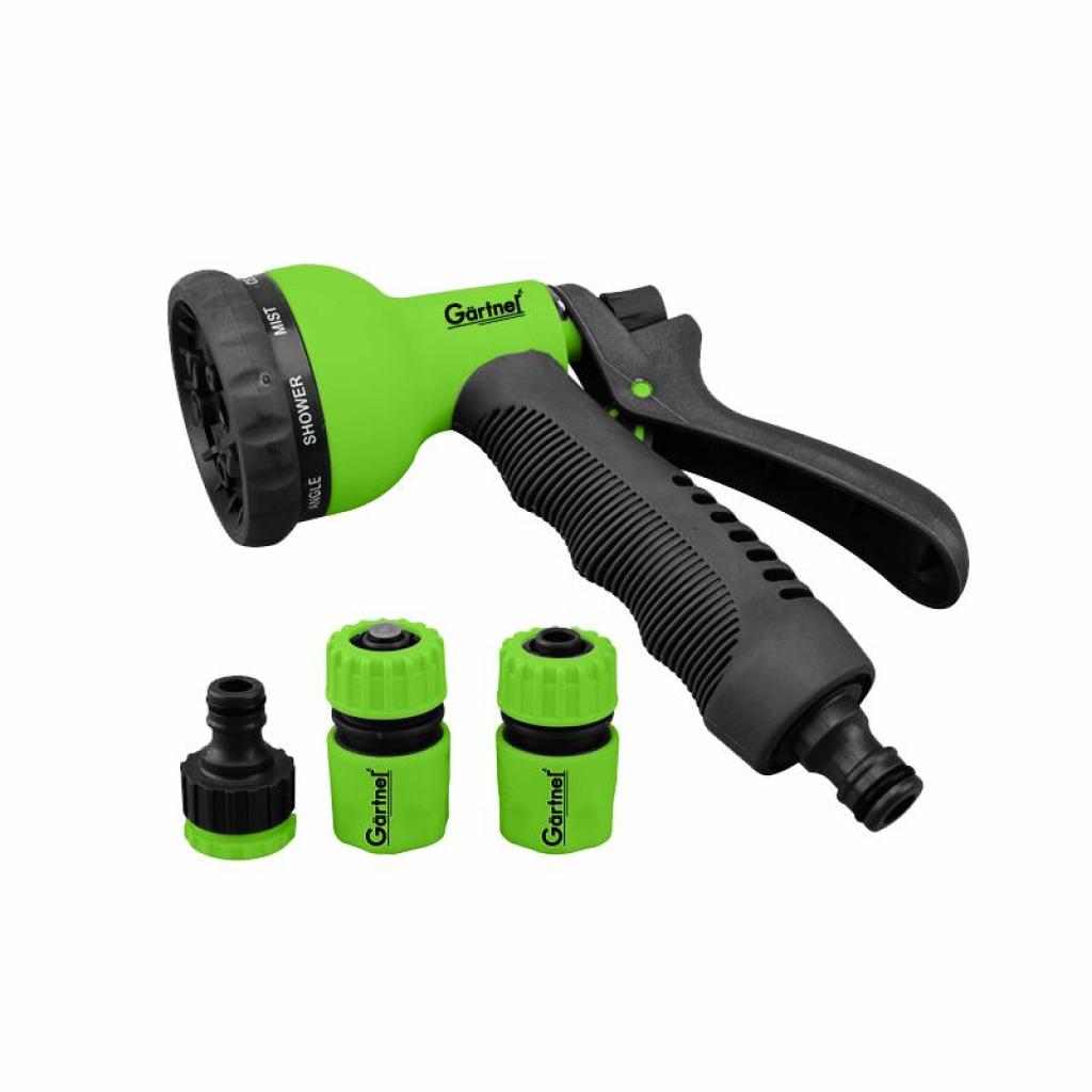 Пістолет для поливу Gartner 8-позиційний + адаптер на 1/2 ", 3/4 " та 2 конектора для шл (80075020) - изображение 1