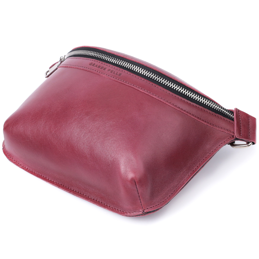 Сумка Grande Pelle Бананка з натуральної шкіри Рожева (22815) - зображення 6