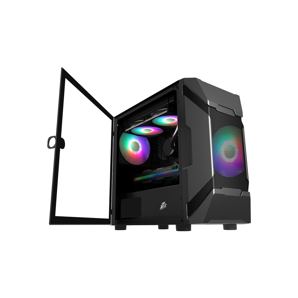 Корпус 1stPlayer D3-A-F2P-F2-BK - зображення 2