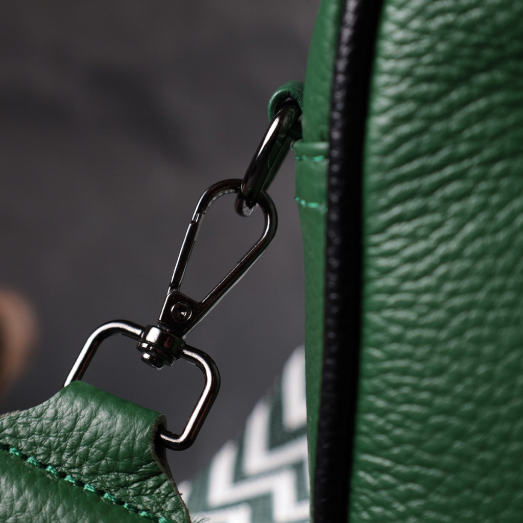 Сумка Vintage Шкіряна з плетінням Зелена (22410) - зображення 11