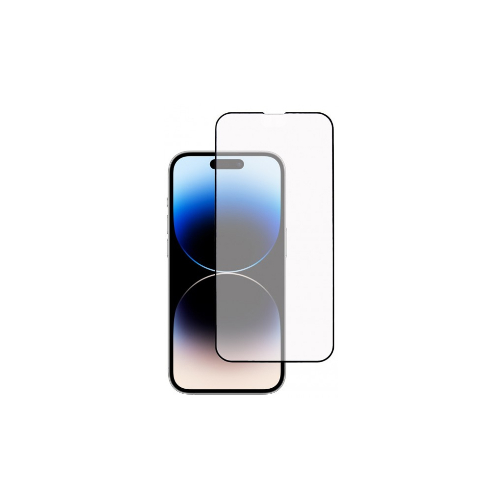 Скло захисне Dengos Full Glue iPhone 14 Pro black frame (TGFG-251) - зображення 2
