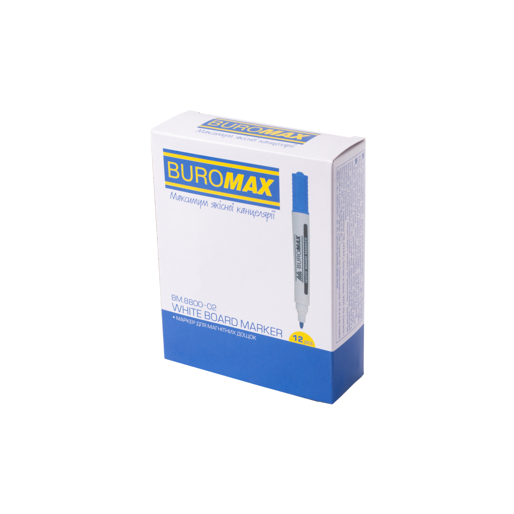Маркер Buromax для магнітних дошок, синій, 2-4 мм, спиртова основа (BM.8800-02) - зображення 3