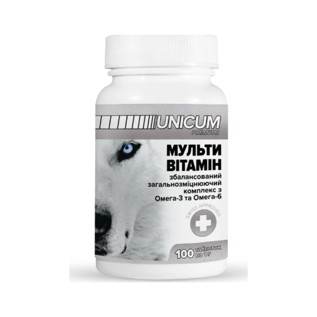 Вітаміни для собак Unicum PREMIUM мультивітамін 100 табл. (4820150201869) - зображення 1