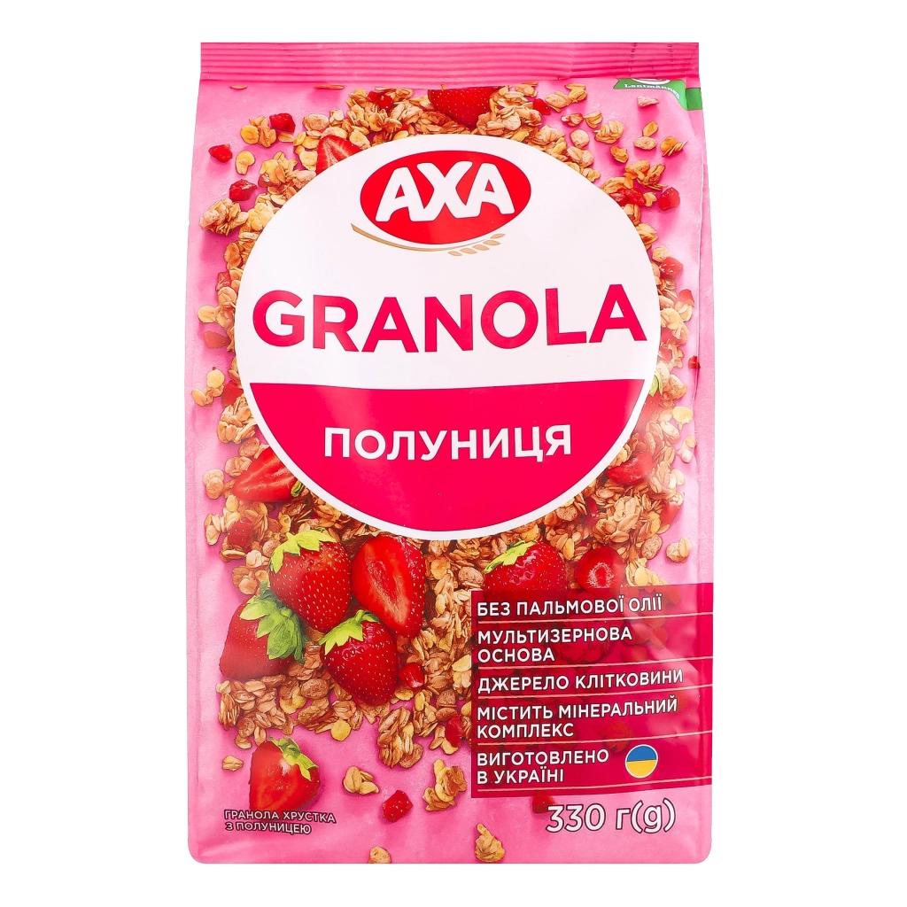 Гранола АХА хрустка з полуницею 330 г (4820237692542) - изображение 1