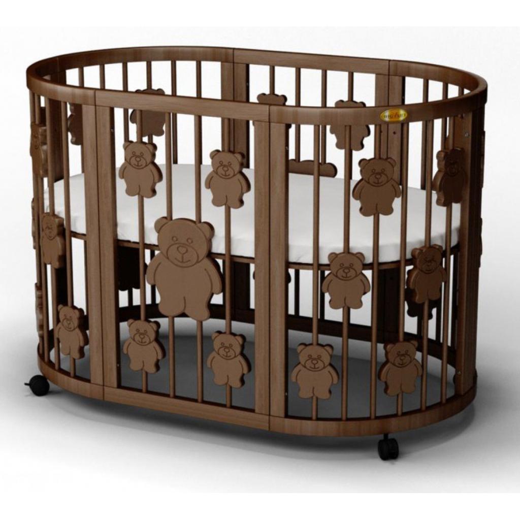 Ліжечко Ingvart SMART BED ROUND з ведмедиками шоколад (1361361) - зображення 1