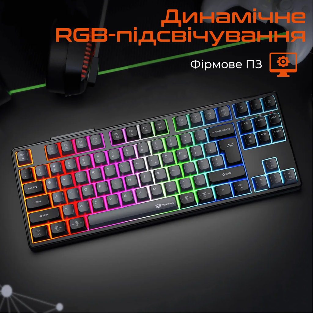 Клавіатура Meetion MK14 Bluetooth/USB Type-C Black (MT-MK14-A-RUA) - зображення 5