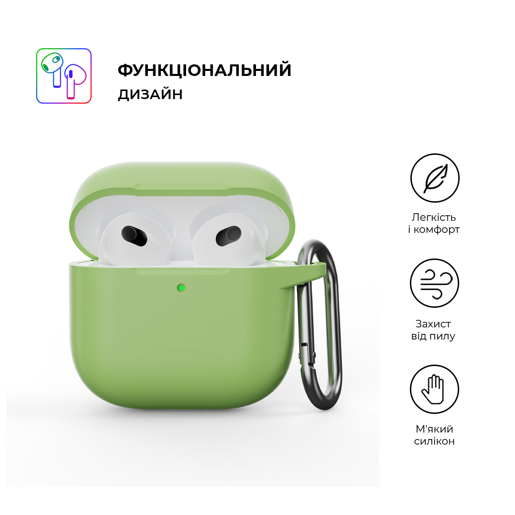 Чохол для навушників Armorstandart Hang Case для Apple AirPods 4 Matcha Green (ARM81286) - зображення 2