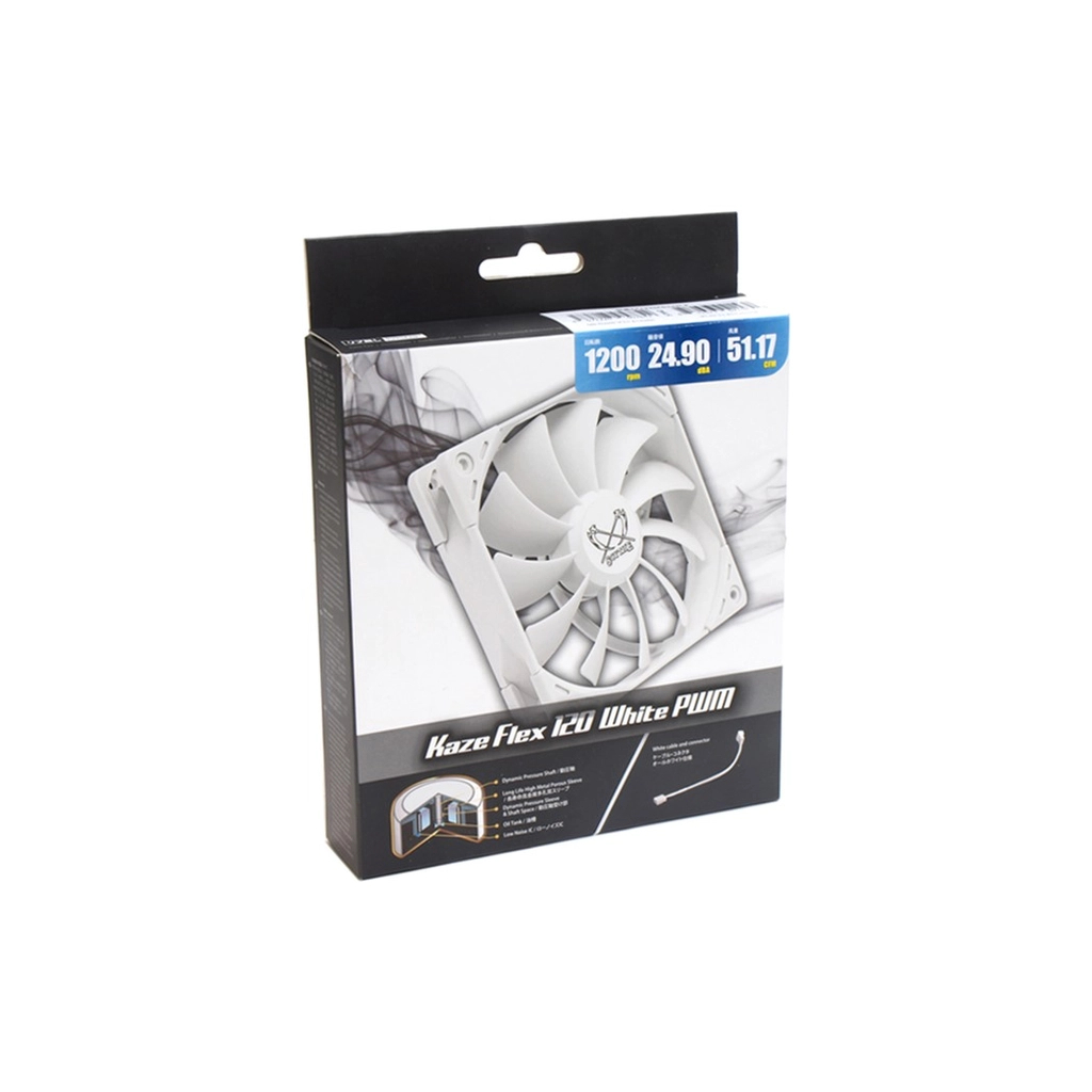 Кулер до корпусу Scythe Kaze Flex 120 White PWM (KF1225FD12W-P) - зображення 6