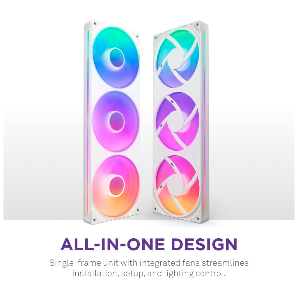 Кулер до корпусу NZXT F360 RGB Core Fan (Single Frame) - White (RF-U36HF-W1) - зображення 7
