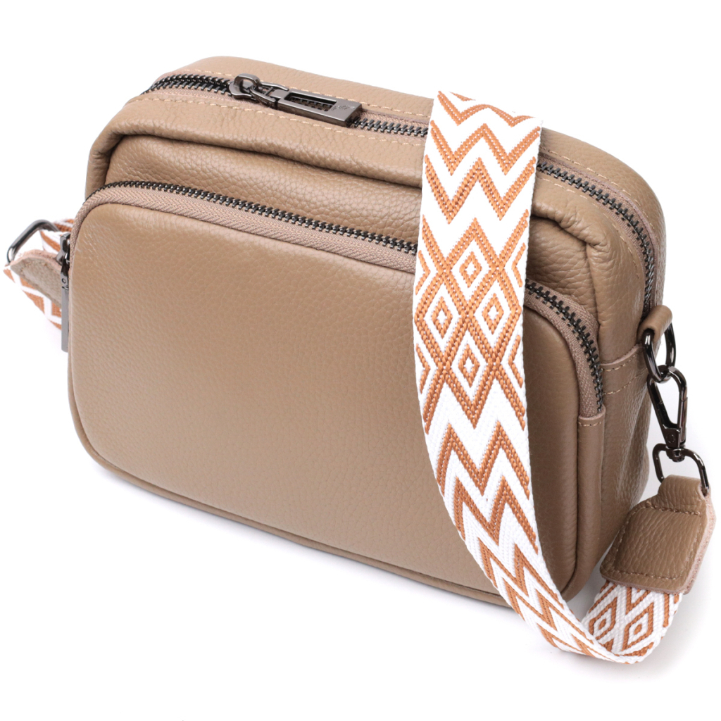 Сумка Vintage Жіноча крос-боді з натуральної шкіри Бежева (22293) - зображення 1