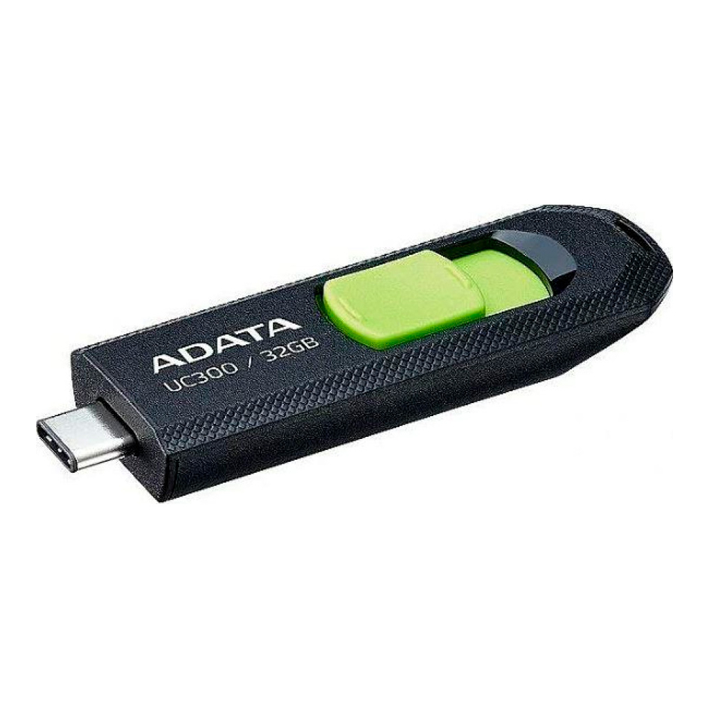 USB флеш накопичувач ADATA 32GB UC300 Black/Green Type-C USB 3.2 (ACHO-UC300-32G-RBK/GN) - зображення 2