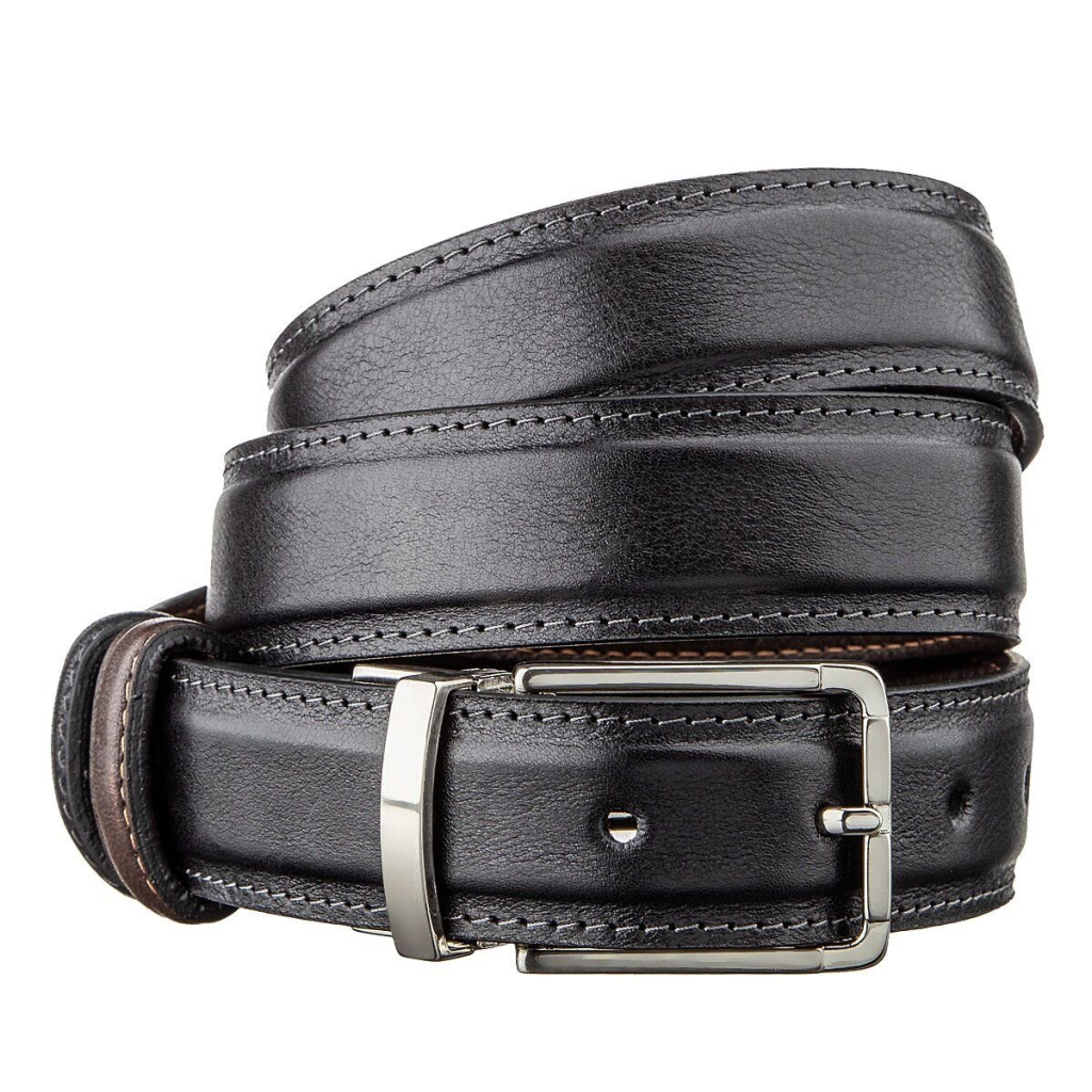 Ремінь Grande Pelle Брючний двосторонній Коричневий та Чорний (11155) - зображення 1