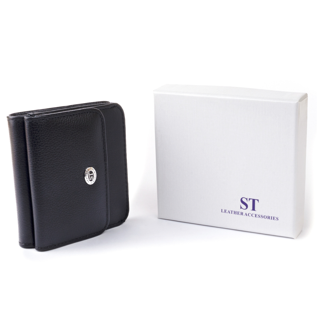 Гаманець ST Leather На кнопці Чорний (19232) - зображення 6