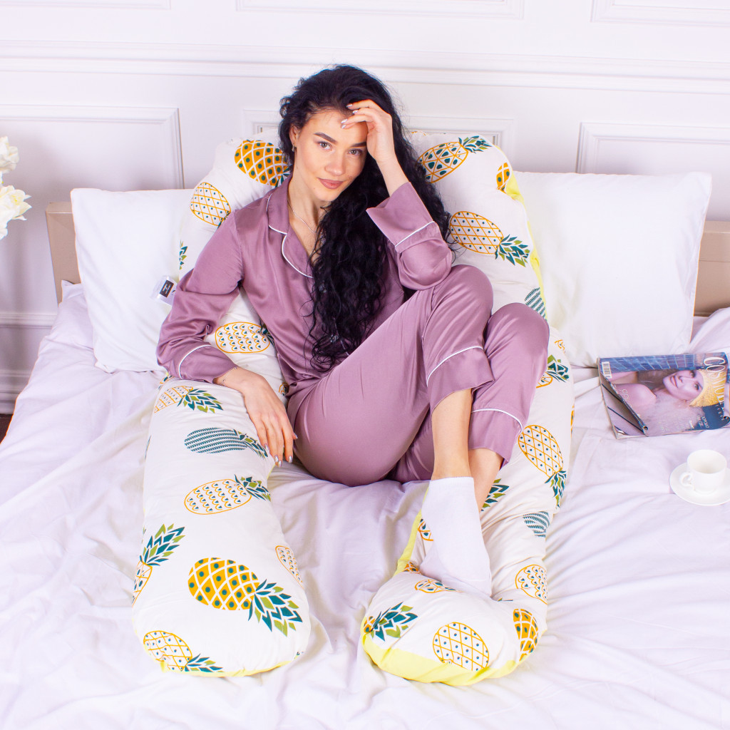 Подушка MirSon для вагітних та відпочинку Naturale Line Print №8008 U-подібна Salyut (2200006178262) - зображення 7