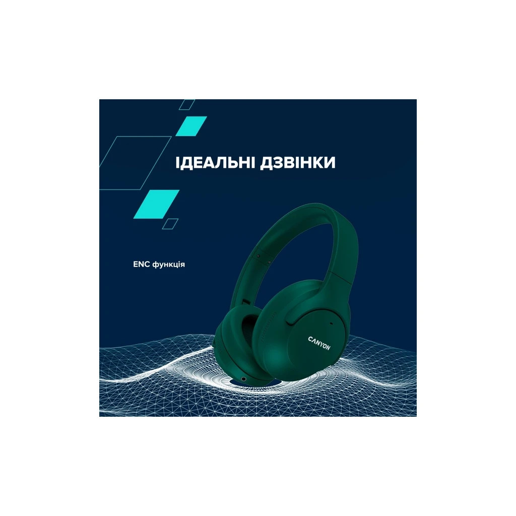Навушники Canyon OnRiff 10 ANC Bluetooth Green (CNS-CBTHS10GN) - зображення 7