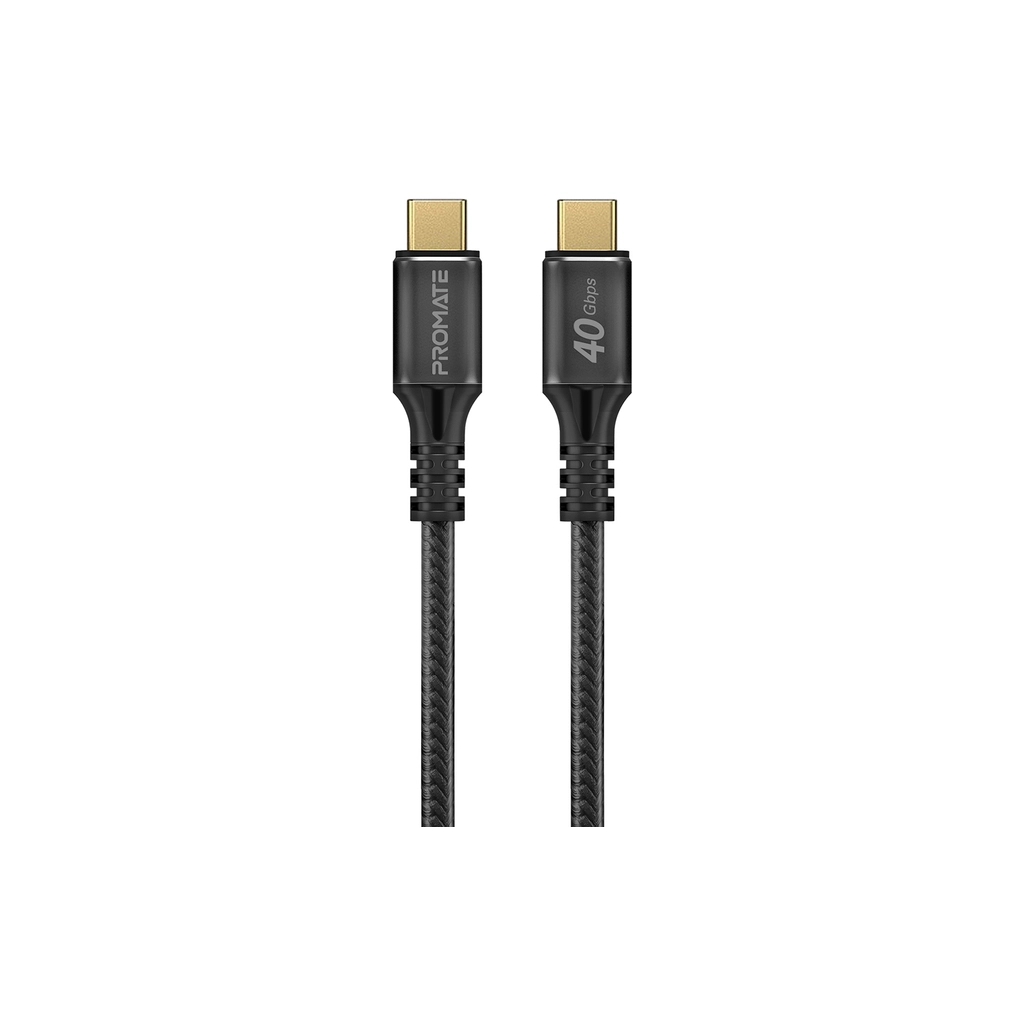Дата кабель USB-C to USB-C 1.0m Promate (powerbolt240-1m.black) - зображення 1